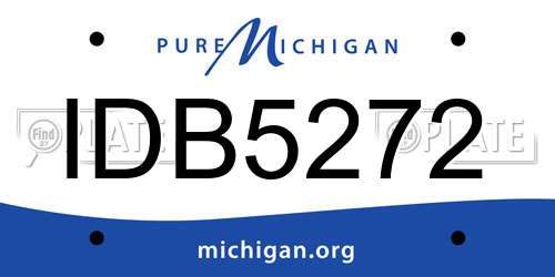 IDB5272 Michigan License Plate