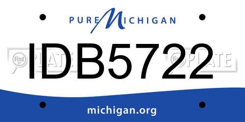 IDB5722 Michigan License Plate