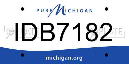 IDB7182 Michigan License Plate