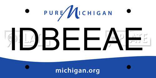 IDBEEAE Michigan License Plate