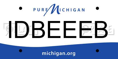 IDBEEEB Michigan License Plate