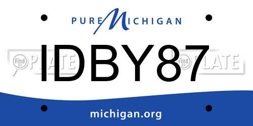 IDBY87 Michigan License Plate