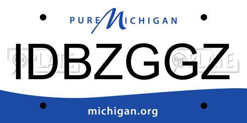 IDBZGGZ Michigan License Plate