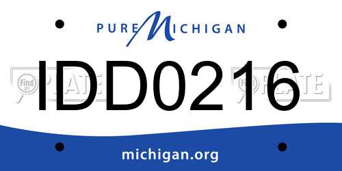 IDD0216 Michigan License Plate