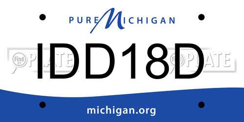 IDD18D Michigan License Plate