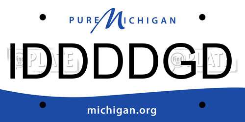 IDDDDGD Michigan License Plate