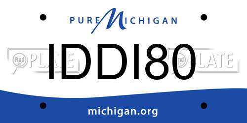 IDDI80 Michigan License Plate