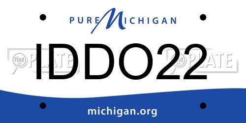 IDDO22 Michigan License Plate