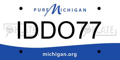 IDDO77 Michigan License Plate