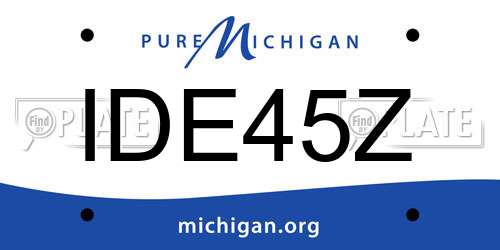 IDE45Z Michigan License Plate