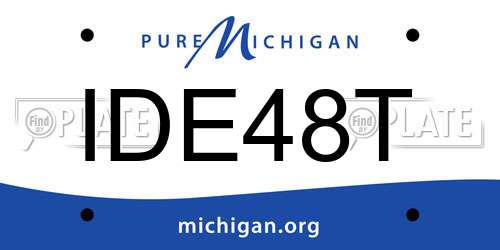 IDE48T Michigan License Plate