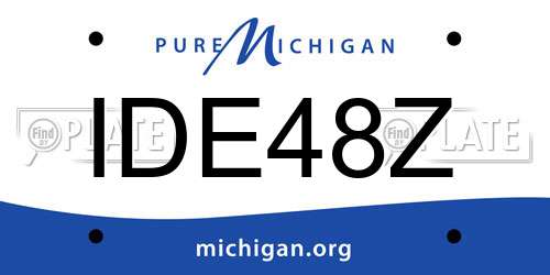 IDE48Z Michigan License Plate
