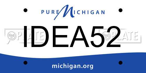 IDEA52 Michigan License Plate