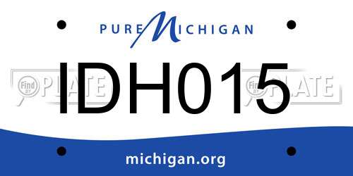 IDH015 Michigan License Plate