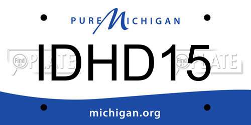 IDHD15 Michigan License Plate
