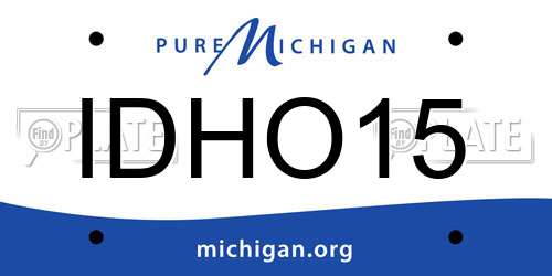 IDHO15 Michigan License Plate