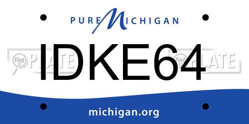 IDKE64 Michigan License Plate