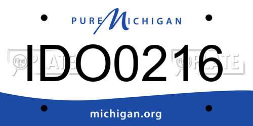IDO0216 Michigan License Plate