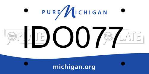 IDO077 Michigan License Plate