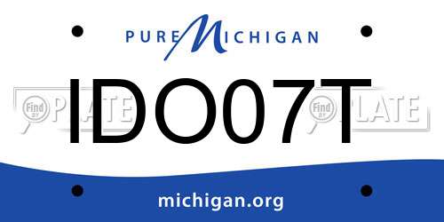 IDO07T Michigan License Plate