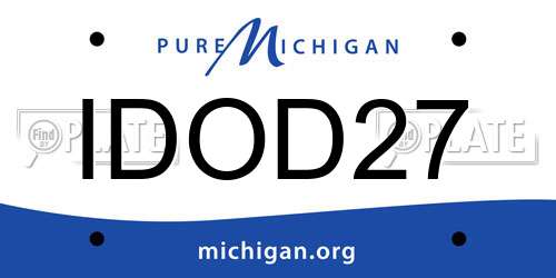 IDOD27 Michigan License Plate