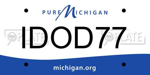 IDOD77 Michigan License Plate