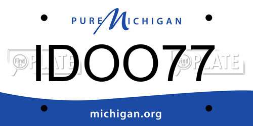 IDOO77 Michigan License Plate