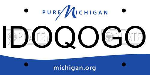 IDOQOGO Michigan License Plate