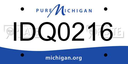 IDQ0216 Michigan License Plate