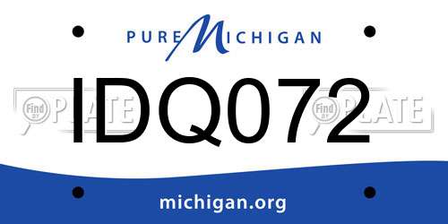 IDQ072 Michigan License Plate