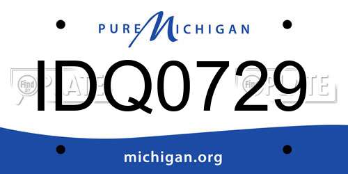 IDQ0729 Michigan License Plate