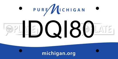 IDQI80 Michigan License Plate