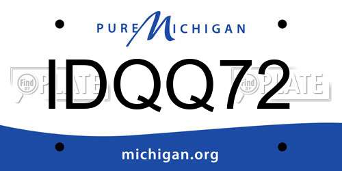 IDQQ72 Michigan License Plate