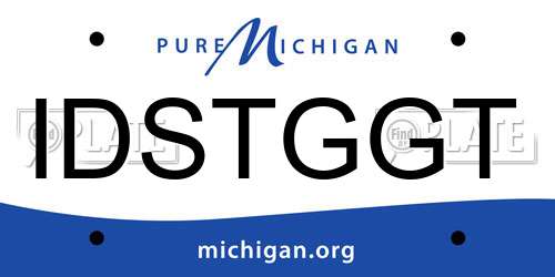 IDSTGGT Michigan License Plate