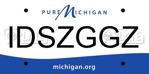 IDSZGGZ Michigan License Plate