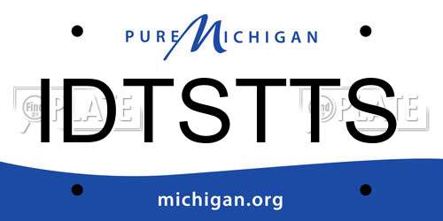 IDTSTTS Michigan License Plate