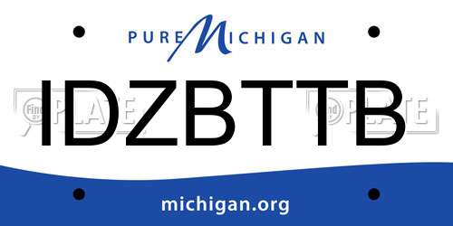 IDZBTTB Michigan License Plate