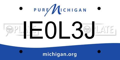 IE0L3J Michigan License Plate