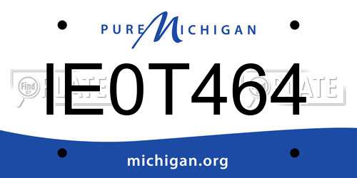 IE0T464 Michigan License Plate
