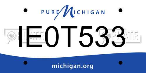 IE0T533 Michigan License Plate