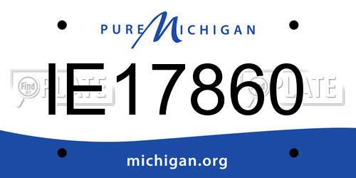 IE17860 Michigan License Plate