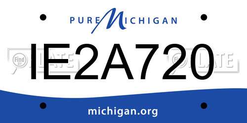 IE2A720 Michigan License Plate
