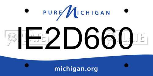 IE2D660 Michigan License Plate