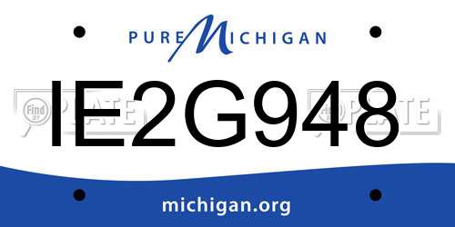 IE2G948 Michigan License Plate