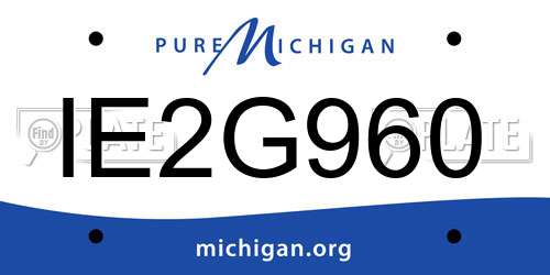 IE2G960 Michigan License Plate