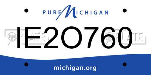 IE2O760 Michigan License Plate