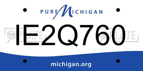 IE2Q760 Michigan License Plate