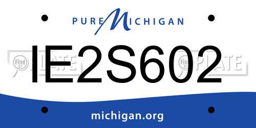 IE2S602 Michigan License Plate