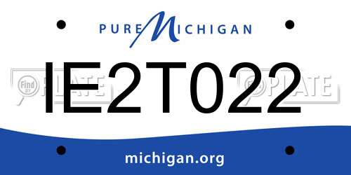 IE2T022 Michigan License Plate