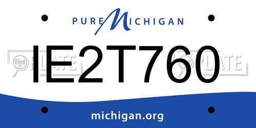 IE2T760 Michigan License Plate